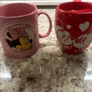 Minnie Mouse Pink Mug and Red mug